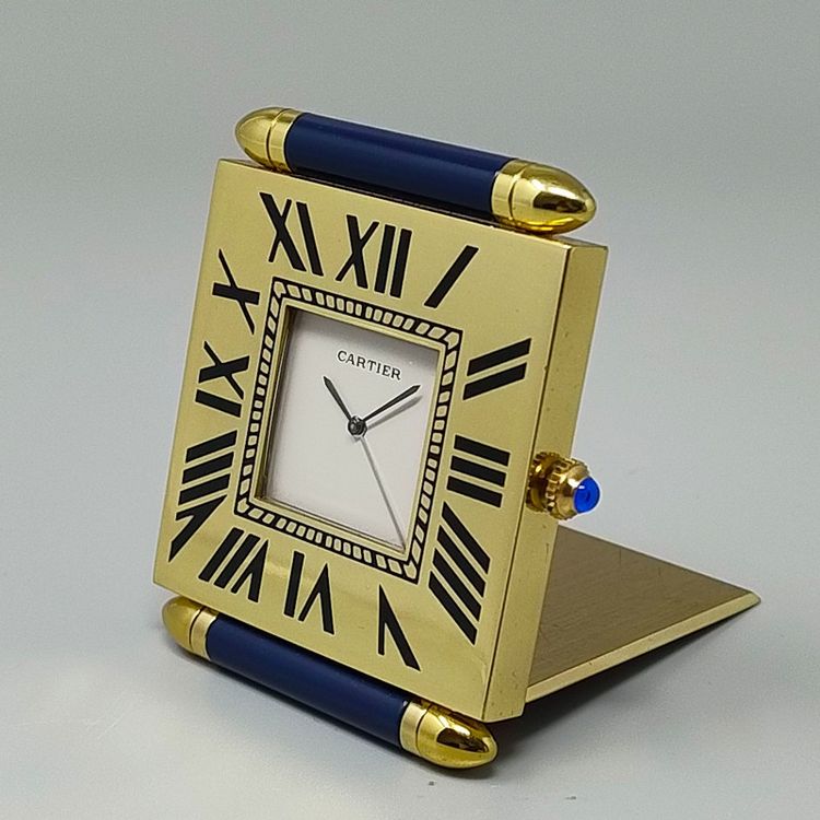 1990s Gorgeous Cartier Alarm Clock Pendulette. Made in Swiss