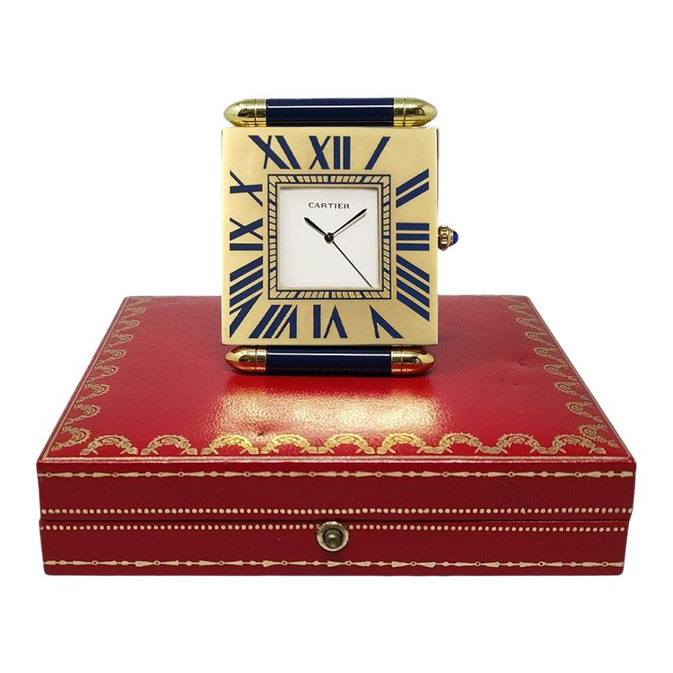 1990s Gorgeous Cartier Alarm Clock Pendulette. Made in Swiss