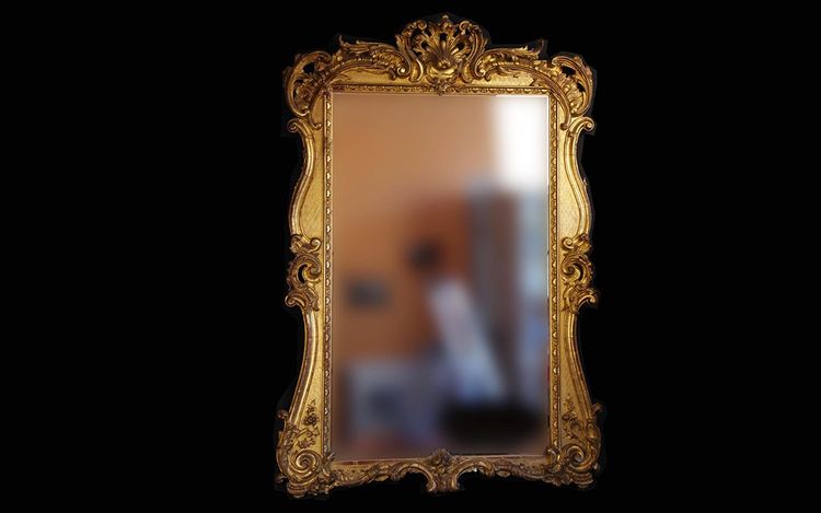 Mirror in wood and stucco gilded (leaf gold) Louis XV style