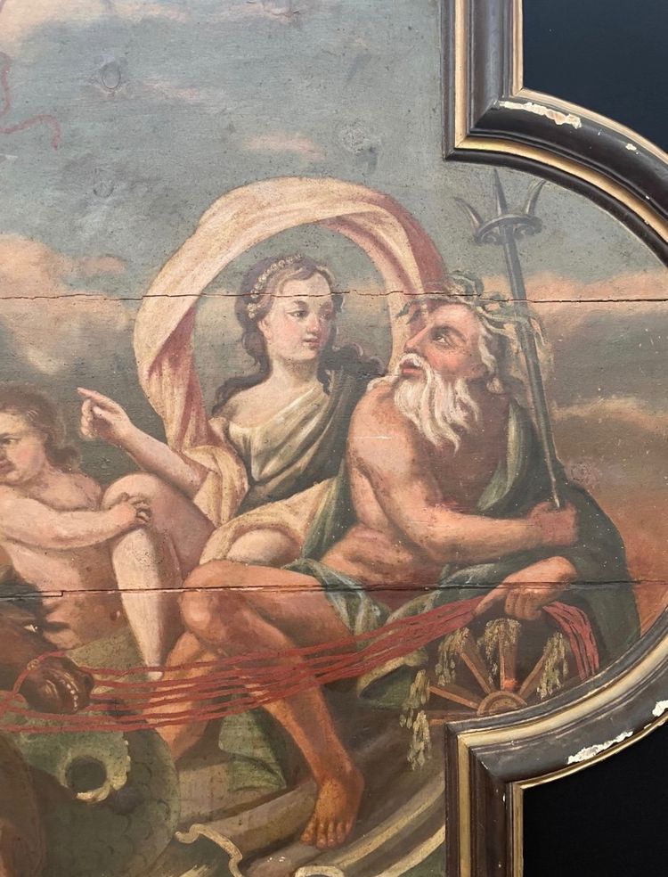 17th century Spanish school depicting Neptune and Artemis on their respective chariots