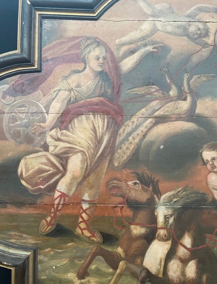 17th century Spanish school depicting Neptune and Artemis on their respective chariots