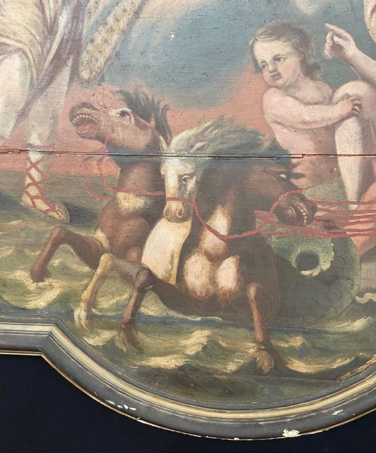 17th century Spanish school depicting Neptune and Artemis on their respective chariots