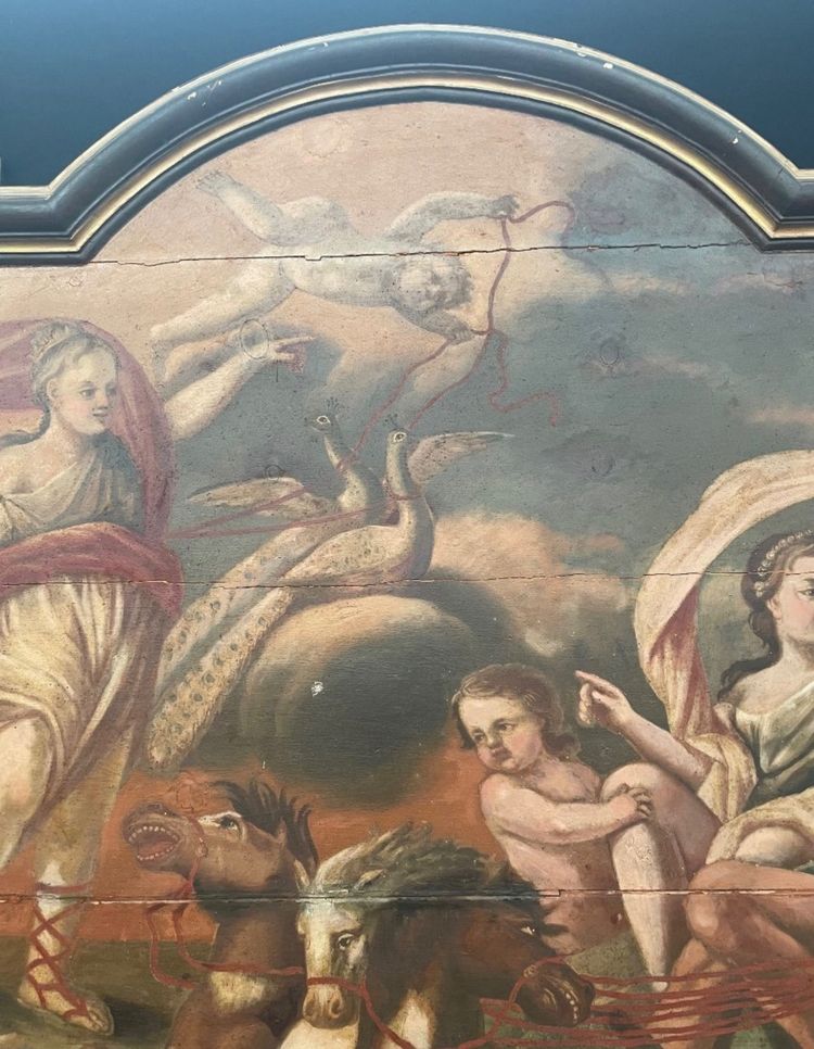 17th century Spanish school depicting Neptune and Artemis on their respective chariots
