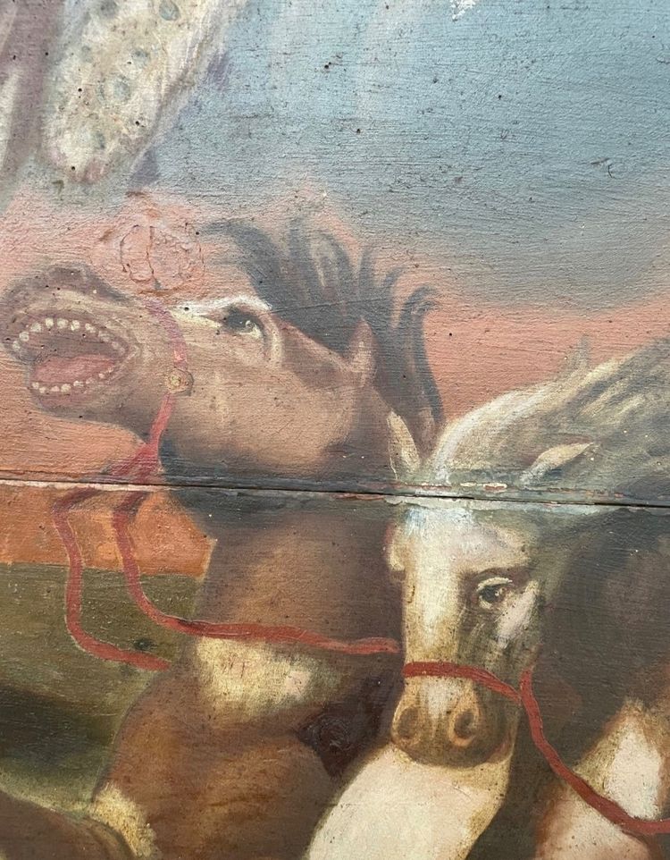 17th century Spanish school depicting Neptune and Artemis on their respective chariots