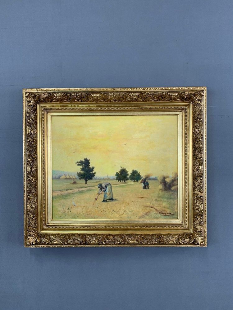 Tableau l'Huile Sur Toile Paul Emile Felix Raissiguier XIXe Siècle