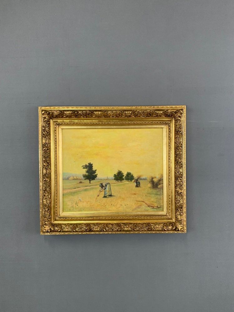 Tableau l'Huile Sur Toile Paul Emile Felix Raissiguier XIXe Siècle