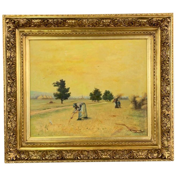 Tableau l'Huile Sur Toile Paul Emile Felix Raissiguier XIXe Siècle
