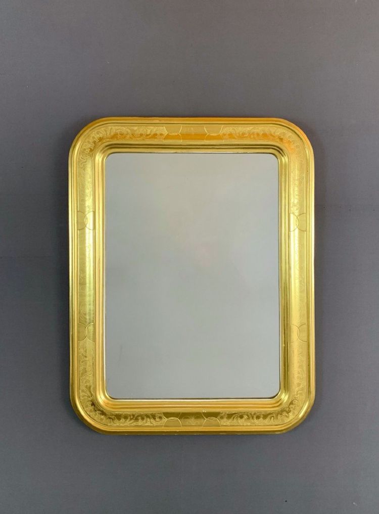 Miroir Rectangulaire En Bois Doré De Style Classique