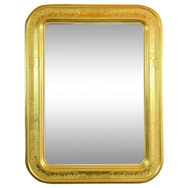 Miroir Rectangulaire En Bois Doré De Style Classique