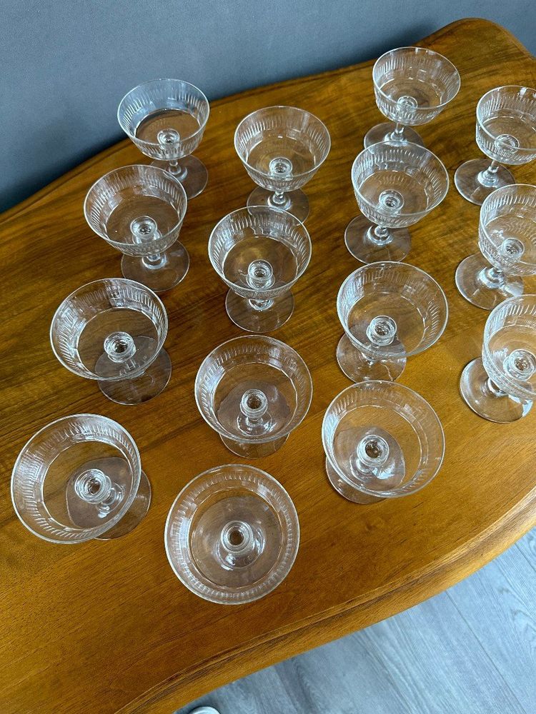 Verres En Cristal Champagne Cocktail XIXe Siècle