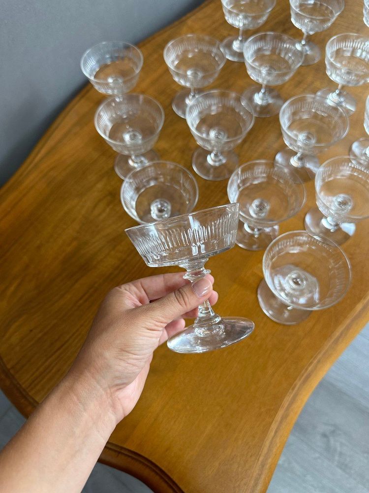 Verres En Cristal Champagne Cocktail XIXe Siècle