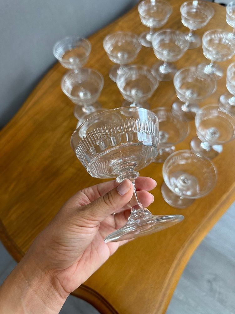 Verres En Cristal Champagne Cocktail XIXe Siècle