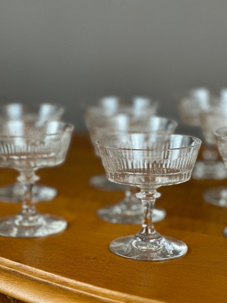 Verres En Cristal Champagne Cocktail XIXe Siècle