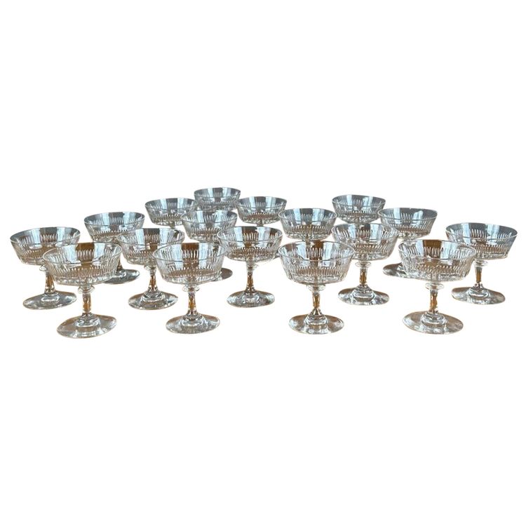 Verres En Cristal Champagne Cocktail XIXe Siècle