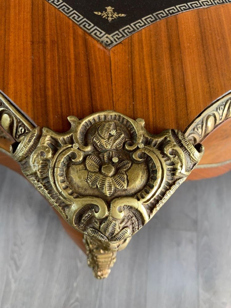 Bureau En Marqueterie Et Bronze Doré Style Louis XV XIXe Siècle