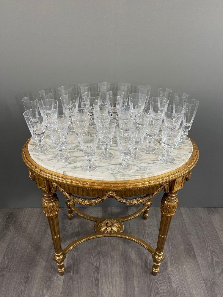 Ensemble De Verres En Cristal De Sèvres 33 Pièces