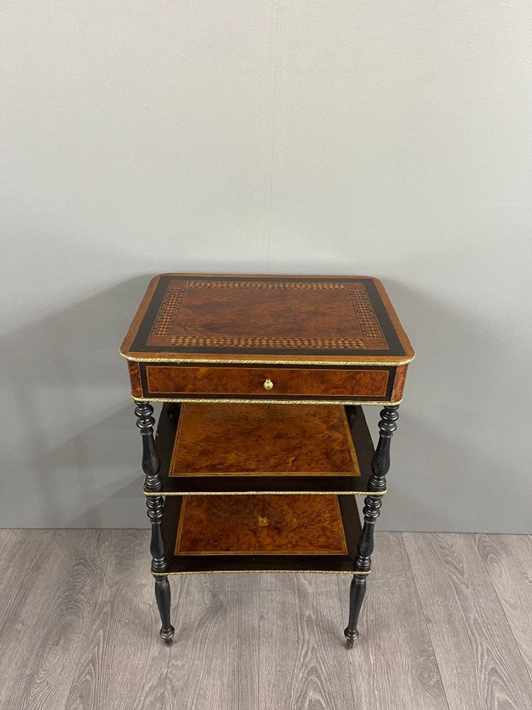 Table D’appoint Napoléon III En Bois Marqueté XIXe Siècle