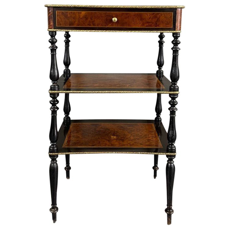 Table D’appoint Napoléon III En Bois Marqueté XIXe Siècle