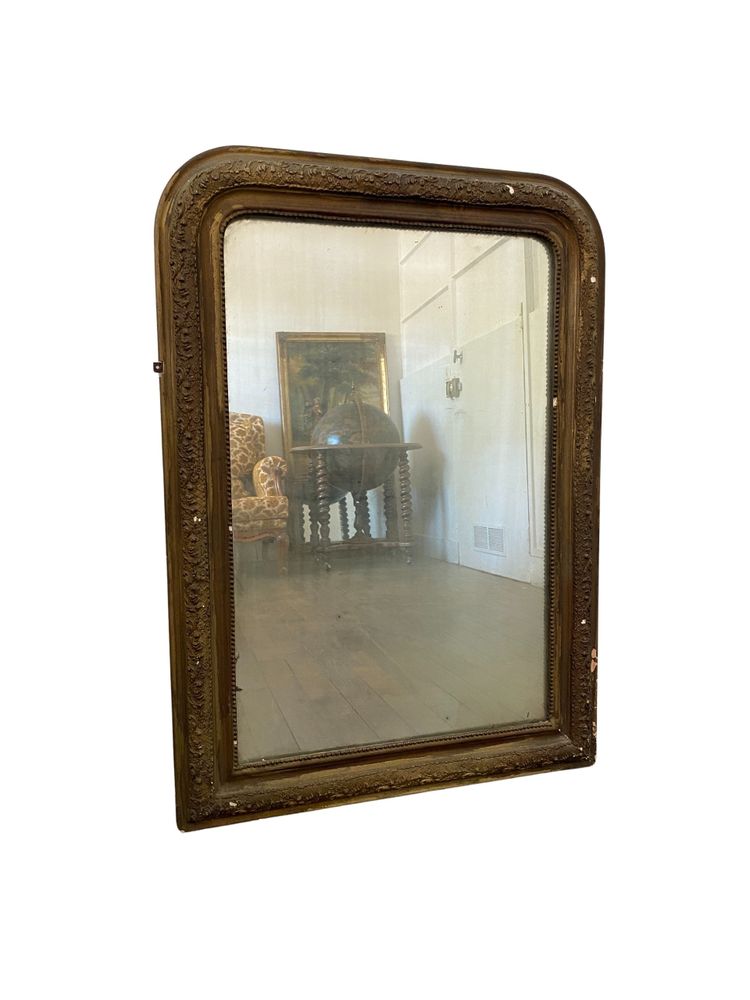 Specchio Luigi Filippo in legno dorato del XIX secolo - 67 cm x 90 cm