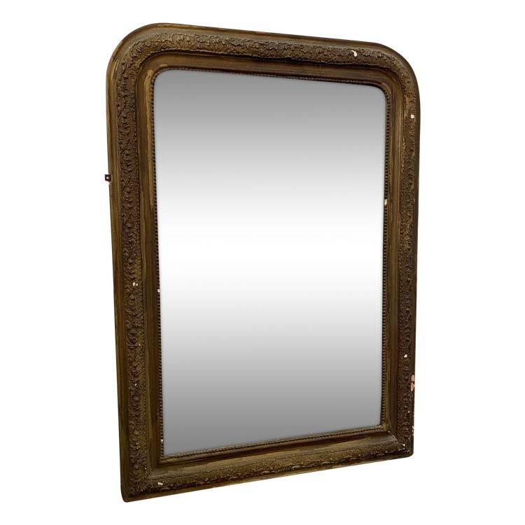 Specchio Luigi Filippo in legno dorato del XIX secolo - 67 cm x 90 cm