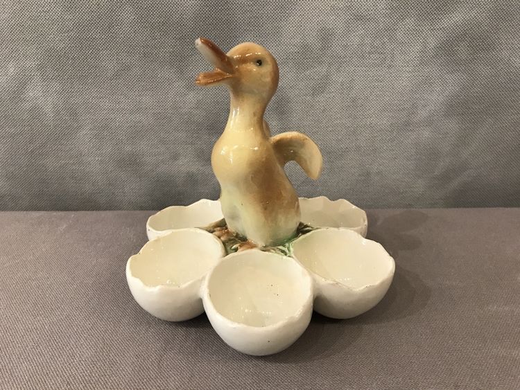 19th century earthenware egg holder