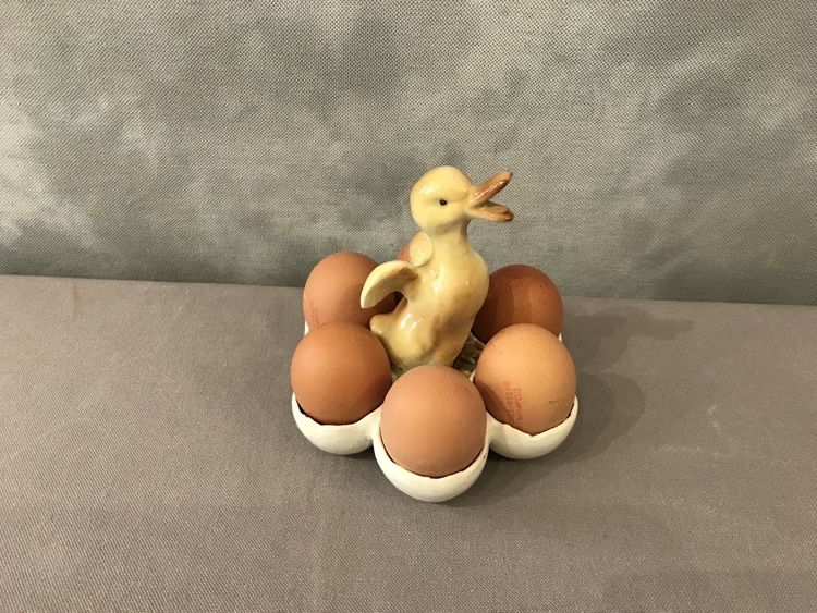 19th century earthenware egg holder