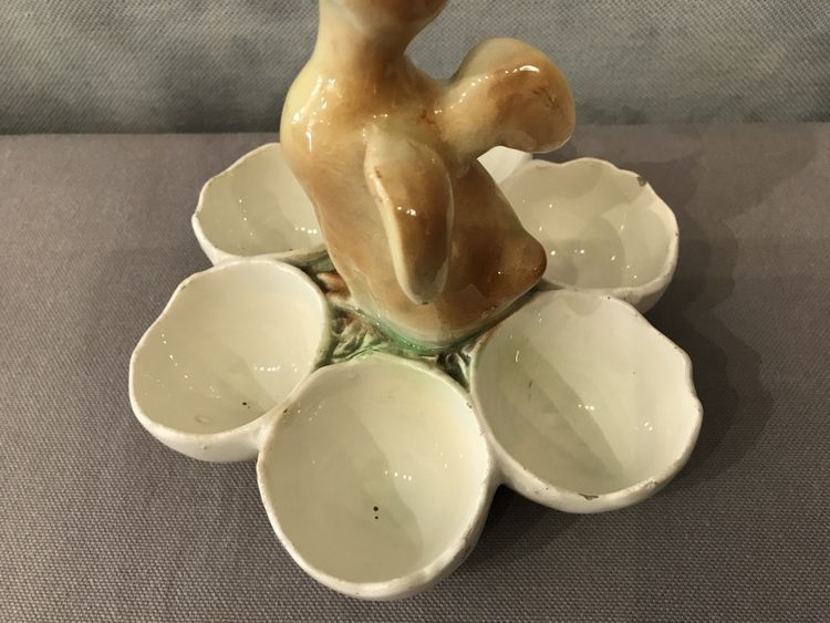 19th century earthenware egg holder