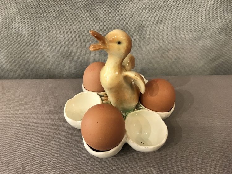 19th century earthenware egg holder