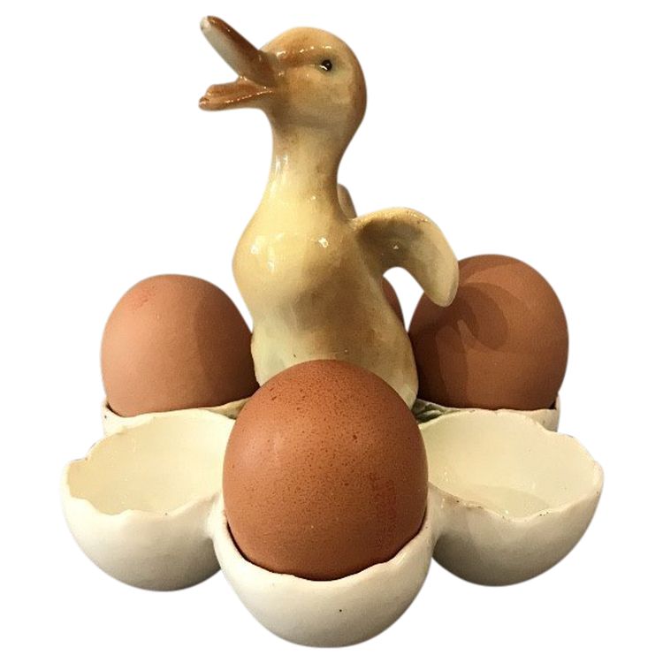 19th century earthenware egg holder