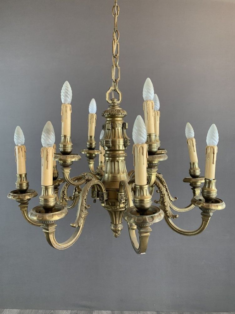 Lampadario in bronzo inizio XX secolo