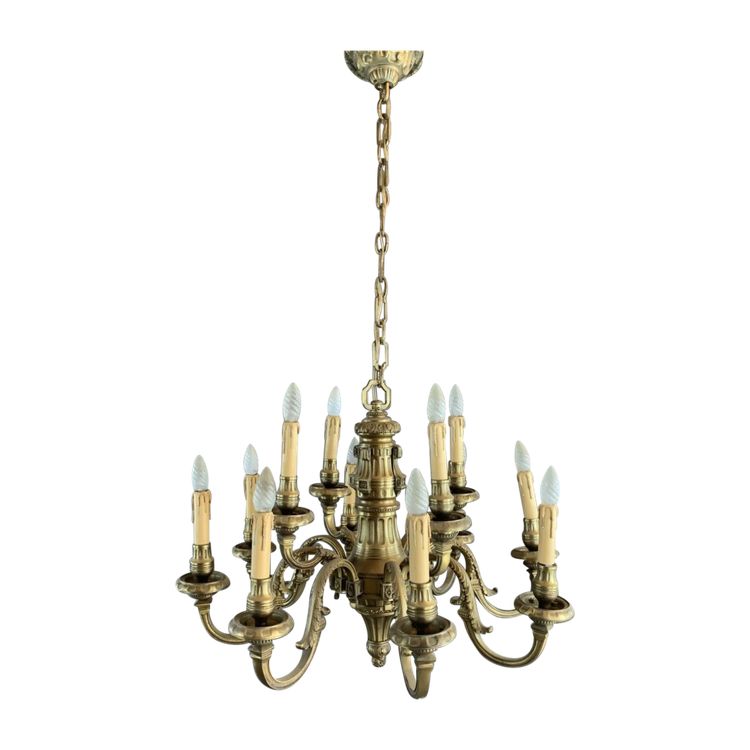 Lampadario in bronzo inizio XX secolo