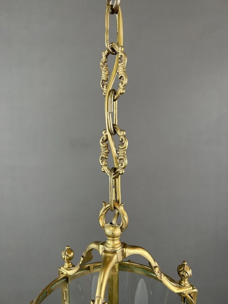 Bronze And Glass Louis XVI Style Lantern 20th Century