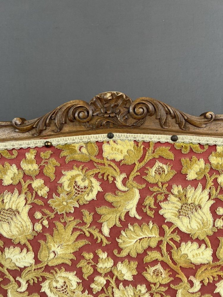 Wooden Mantel Screen With Tapestry 19th Century