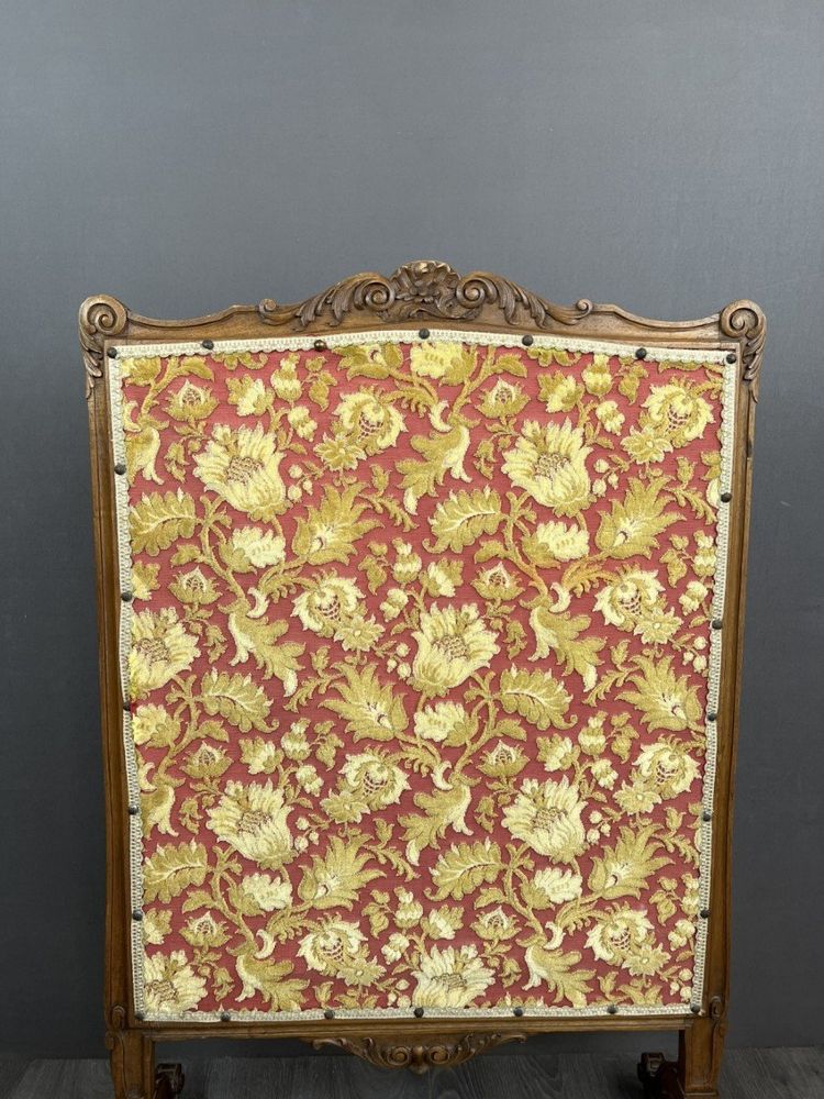 Wooden Mantel Screen With Tapestry 19th Century