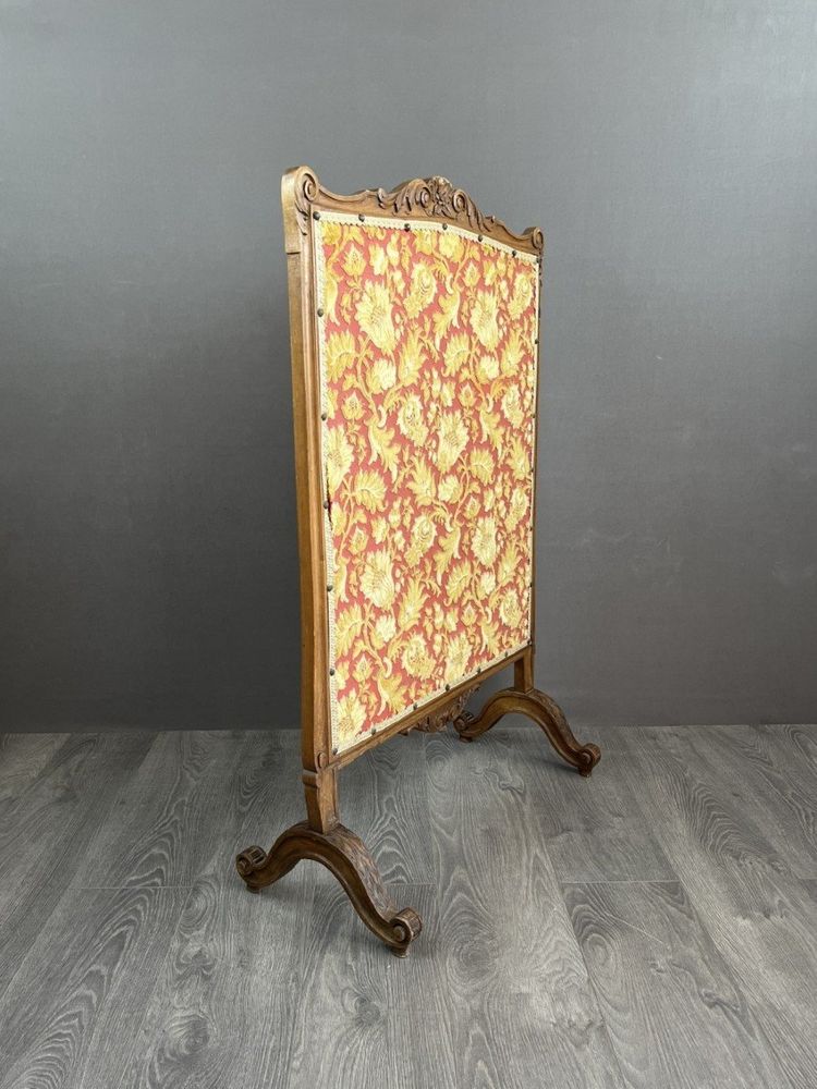Wooden Mantel Screen With Tapestry 19th Century