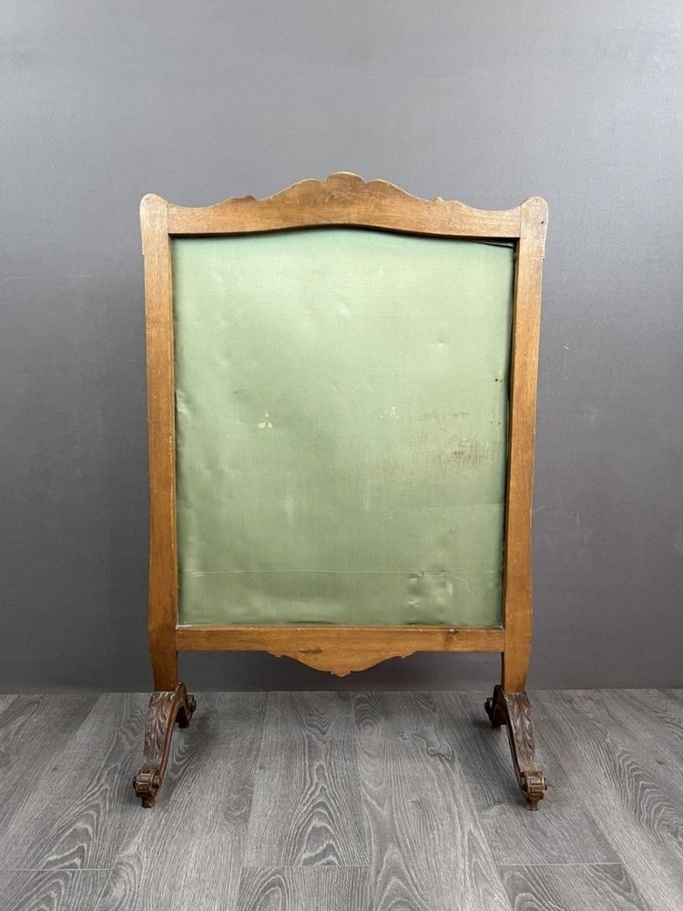 Wooden Mantel Screen With Tapestry 19th Century