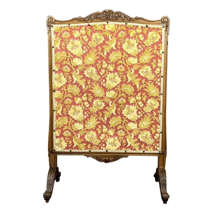 Wooden Mantel Screen With Tapestry 19th Century
