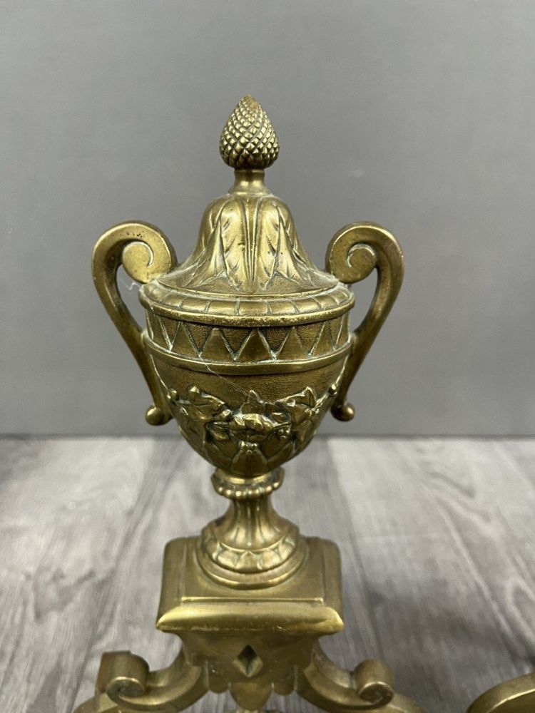 Exceptional Bronze Chenets Louis XVI Style XIXth Century