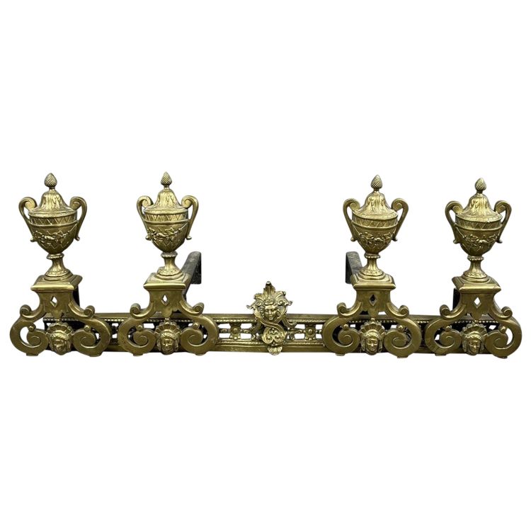 Exceptional Bronze Chenets Louis XVI Style XIXth Century