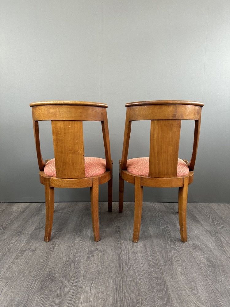 6 Chaises Gondole Style Empire En Bois XXe Siècle
