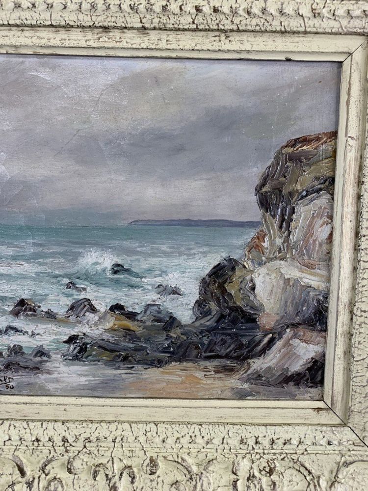 Tableau De Paysage Marin, Signed And Dated, 20th Century