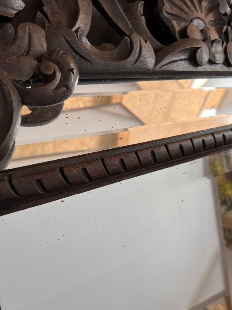Grande specchio in legno intagliato, stile barocco, XIX secolo
