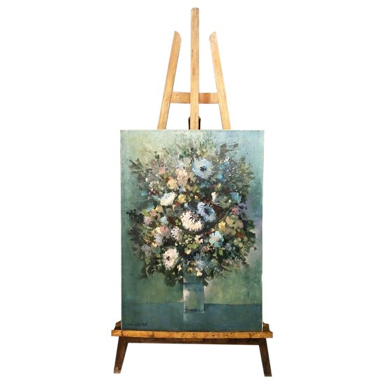 Oil On Canvas Entitled "The Blue Bouquet" And Signed Marcel Depré (1919 - 1990)