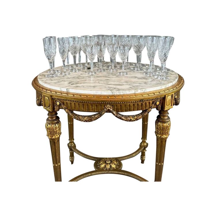 Service De Verres En Cristal Saint Louis Modèle Chantilly (26 Pièces), XXe Siècle