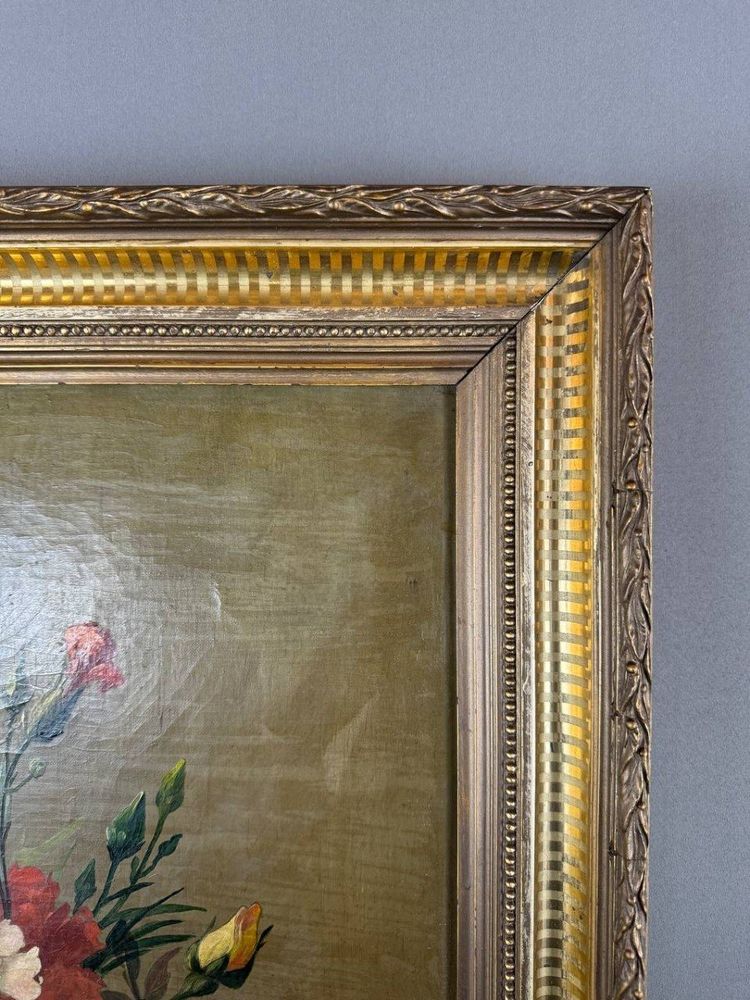 Olio su tela Natura morta floreale, Scuola francese, Parigi, inizio XX secolo