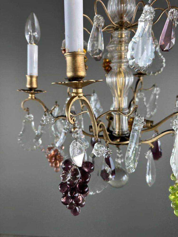 Lampadario in cristallo e a sospensione, inizio XX secolo