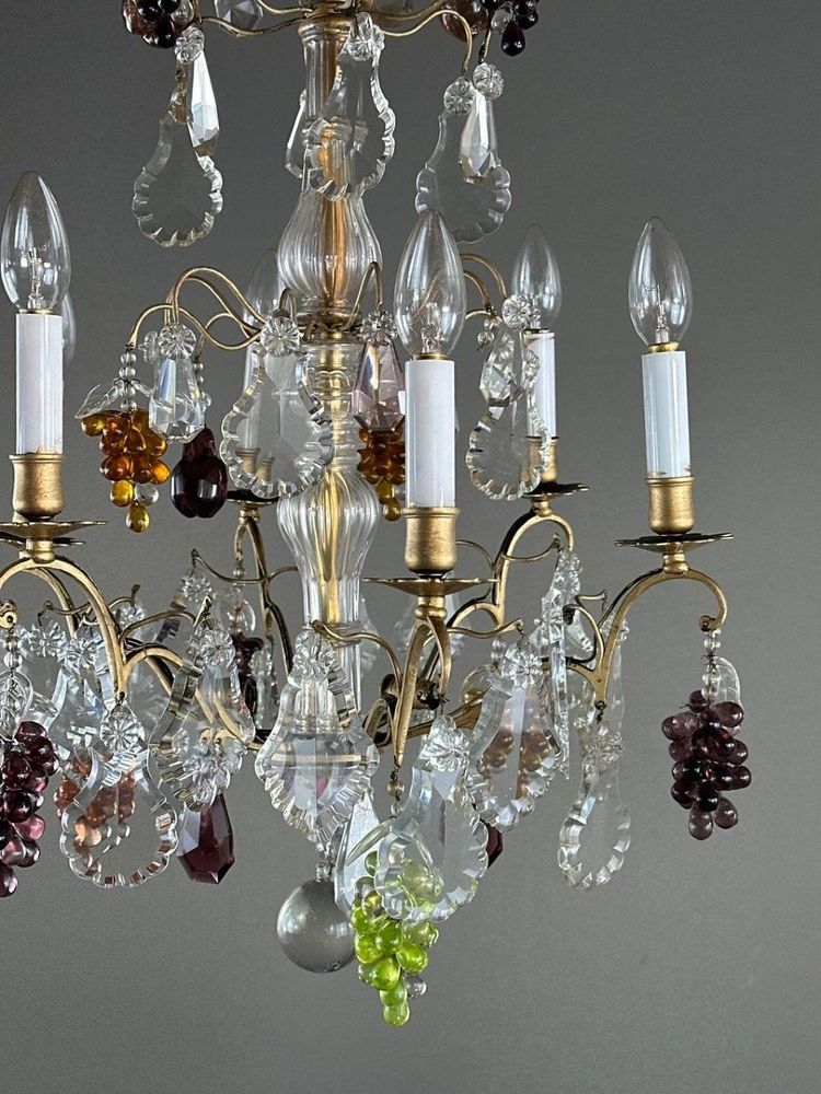 Lampadario in cristallo e a sospensione, inizio XX secolo