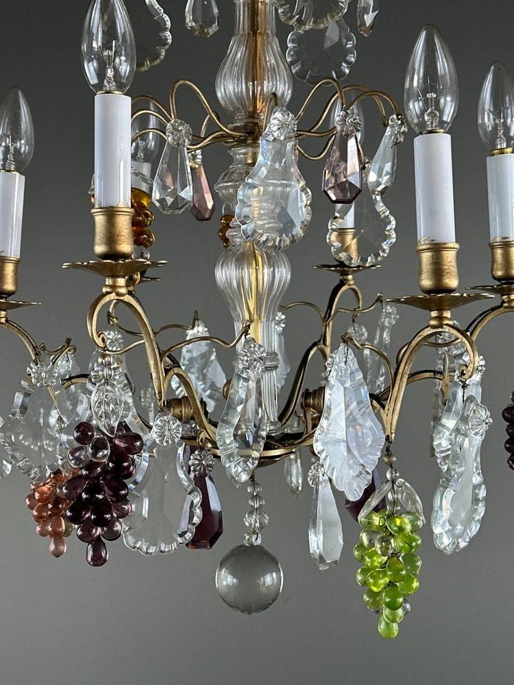 Lampadario in cristallo e a sospensione, inizio XX secolo