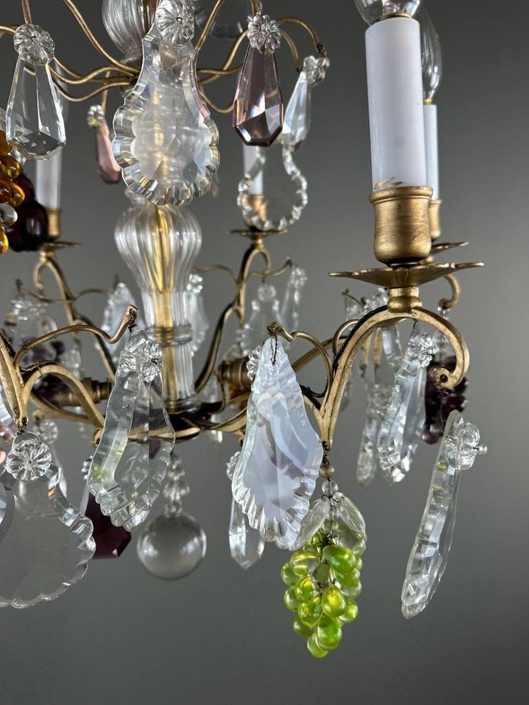 Lampadario in cristallo e a sospensione, inizio XX secolo