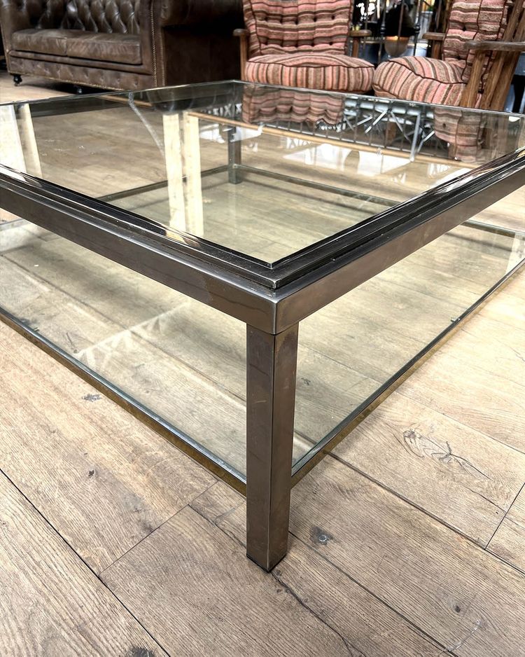 Romeo Rega square chrome coffee table